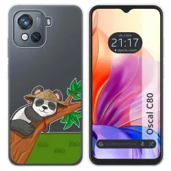 Funda Silicona Transparente para Blackview Oscal C80 diseño Panda Dibujos