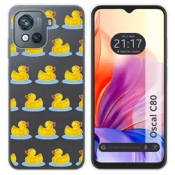 Funda Silicona Transparente para Blackview Oscal C80 diseño Pato Dibujos