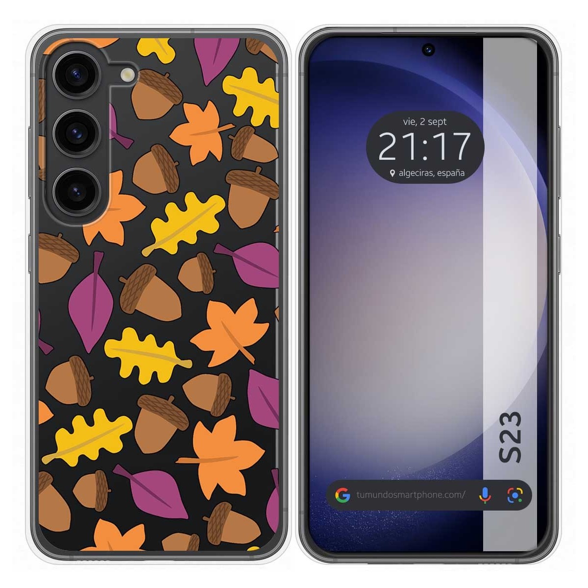 Funda Silicona Transparente para Samsung Galaxy S23 5G diseño Otoño Dibujos