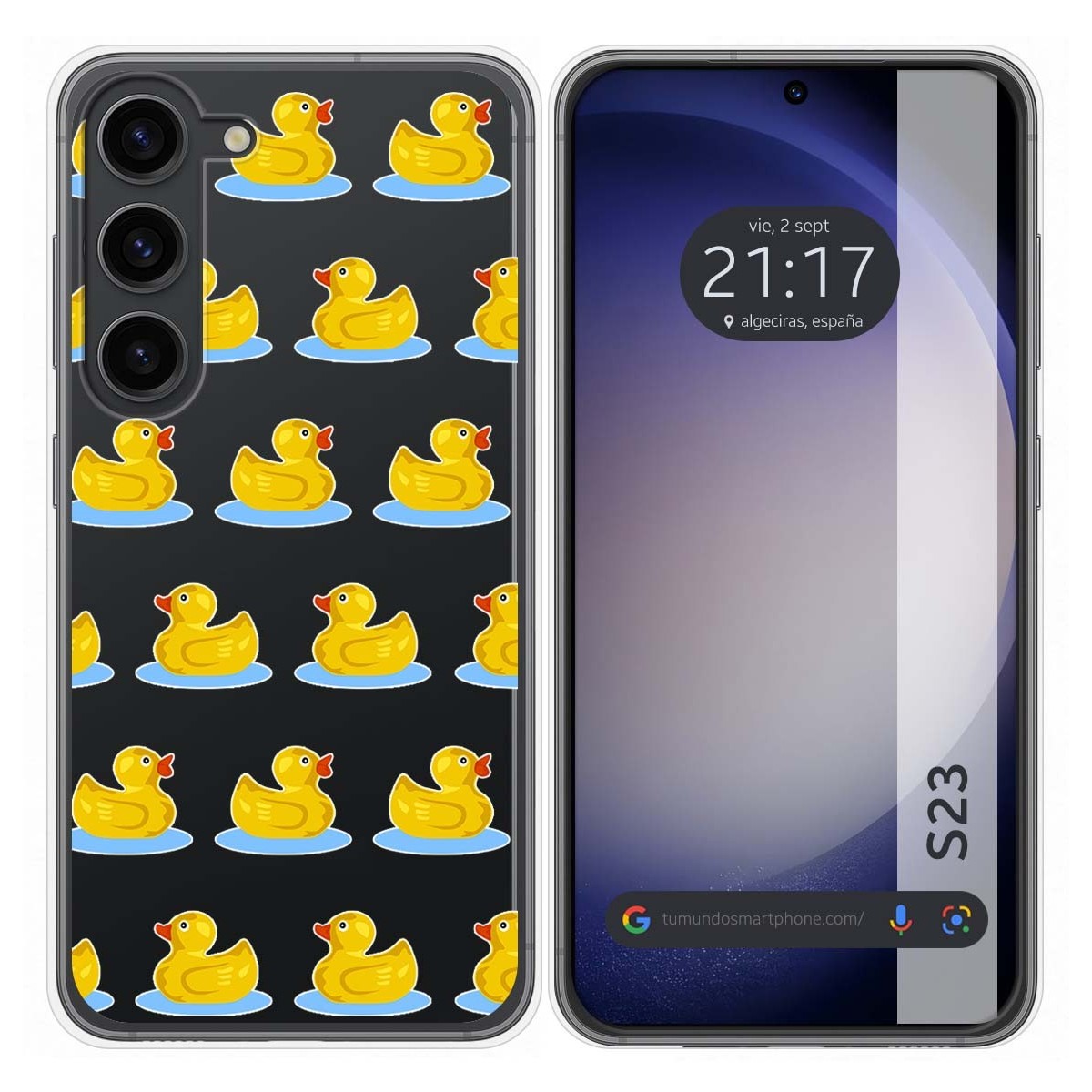 Funda Silicona Transparente para Samsung Galaxy S23 5G diseño Pato Dibujos