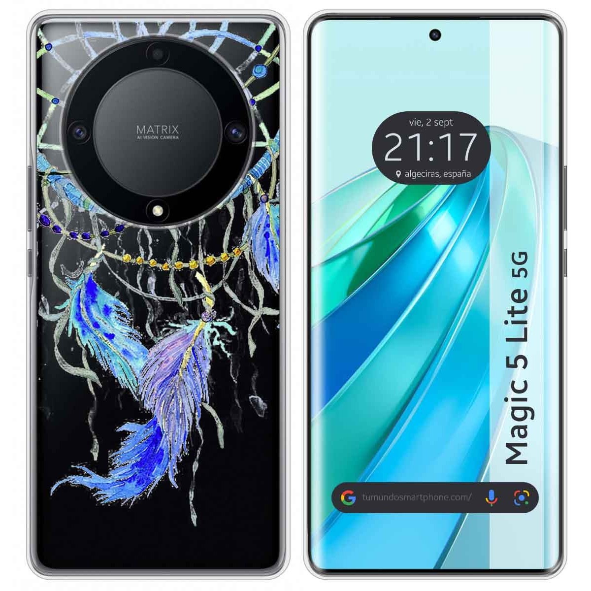 Huawei Honor Magic 5 Lite 5G Funda Silicona Líquida Azul dibujo