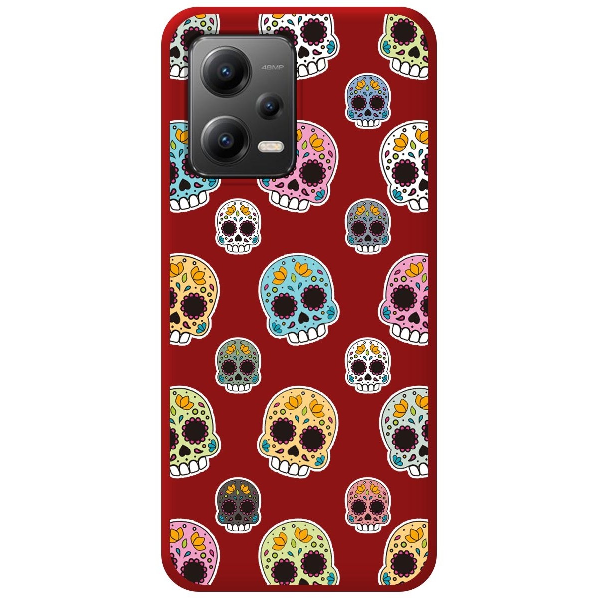 Funda Silicona Líquida Roja compatible con Xiaomi POCO X5 5G diseño Catrina Dibujos