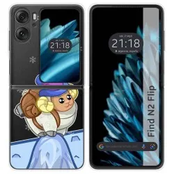 Funda Carcasa Dura Transparente para Oppo Find N2 Flip 5G diseño Cabra Dibujos