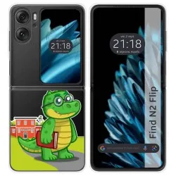 Funda Carcasa Dura Transparente para Oppo Find N2 Flip 5G diseño Coco Dibujos