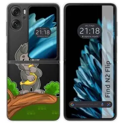 Funda Carcasa Dura Transparente para Oppo Find N2 Flip 5G diseño Mono Dibujos