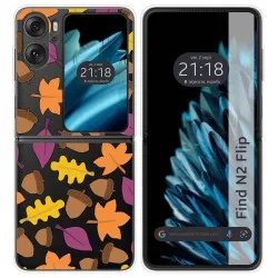 Funda Carcasa Dura Transparente para Oppo Find N2 Flip 5G diseño Otoño Dibujos