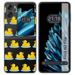 Funda Carcasa Dura Transparente para Oppo Find N2 Flip 5G diseño Pato Dibujos