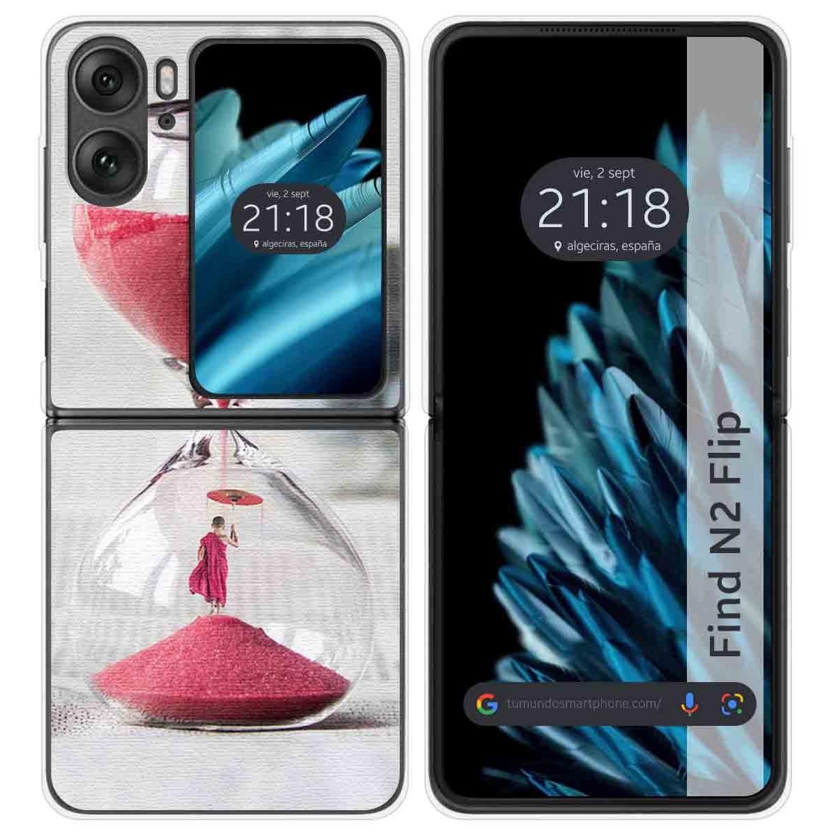 Funda Carcasa Dura para Oppo Find N2 Flip 5G diseño Reloj Dibujos