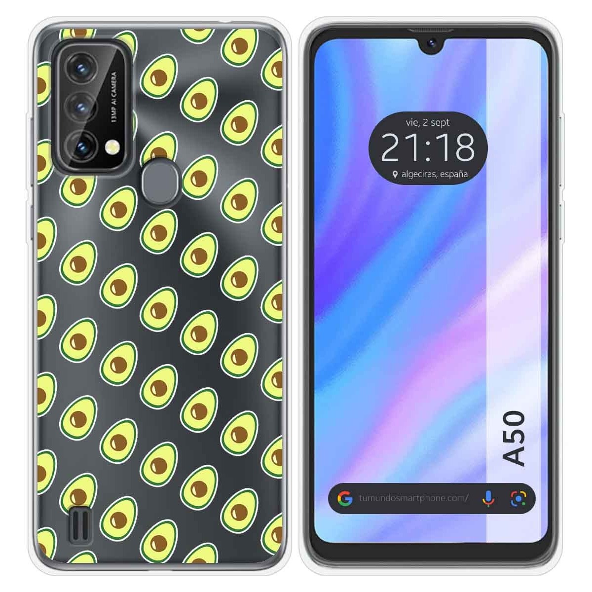 Funda Silicona Transparente para Blackview A50 diseño Aguacate Dibujos