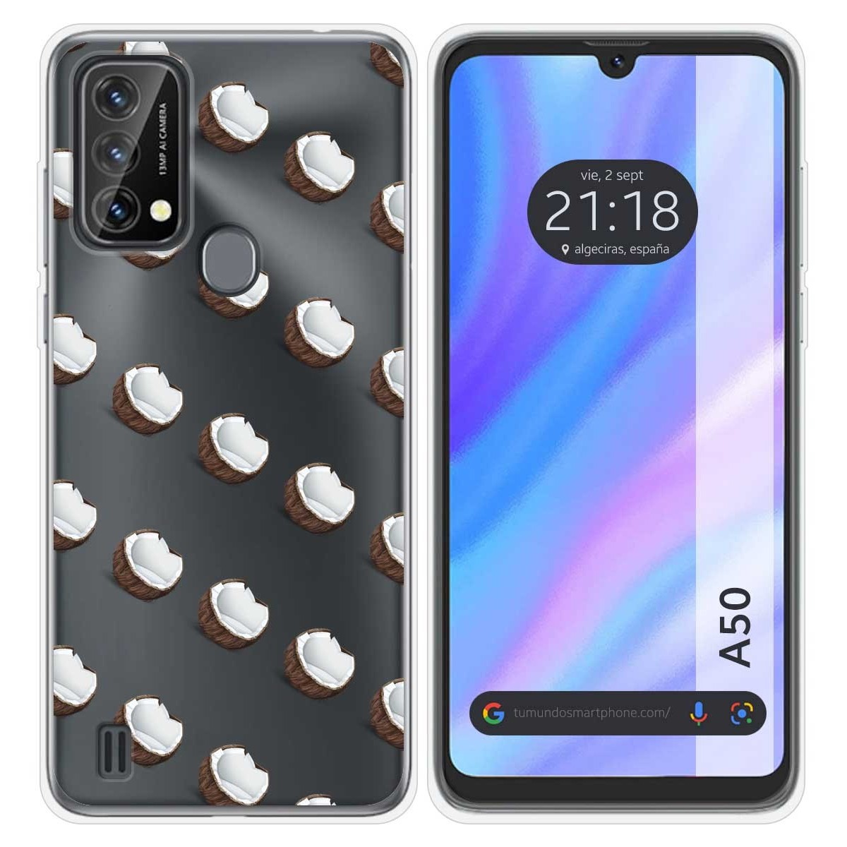 Funda Silicona Transparente para Blackview A50 diseño Cocos Dibujos