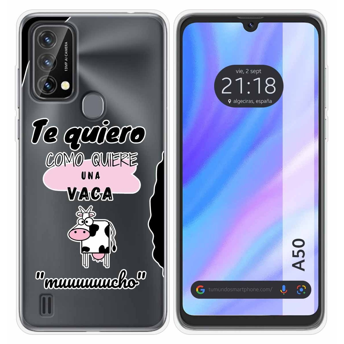 Funda Silicona Transparente para Blackview A50 diseño Vaca Dibujos