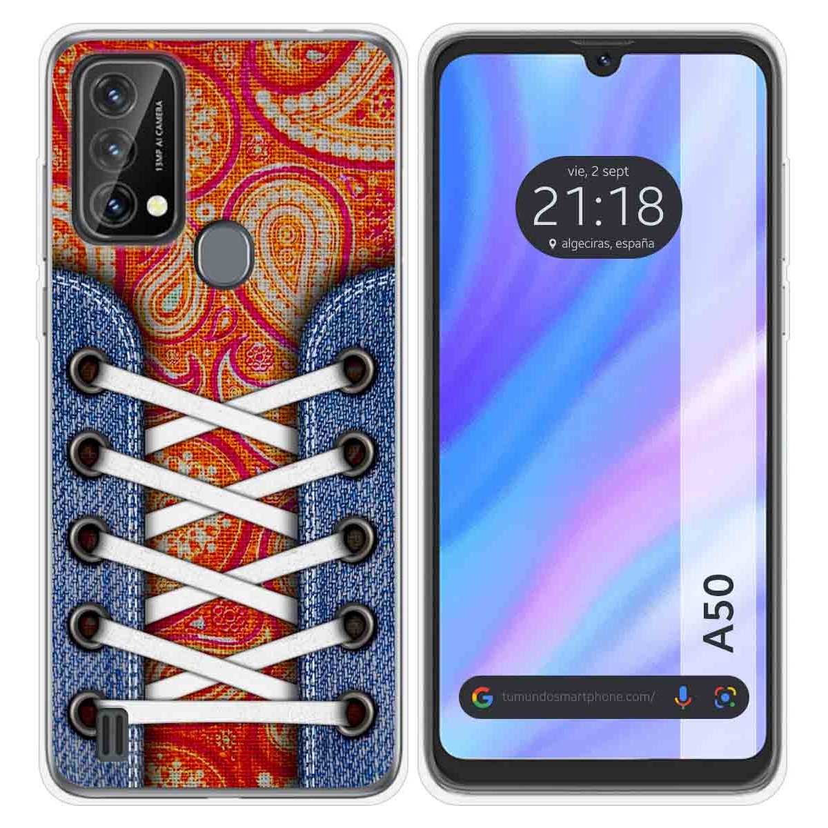 Funda Silicona Transparente para Blackview A50 diseño Zapatillas 10 Dibujos