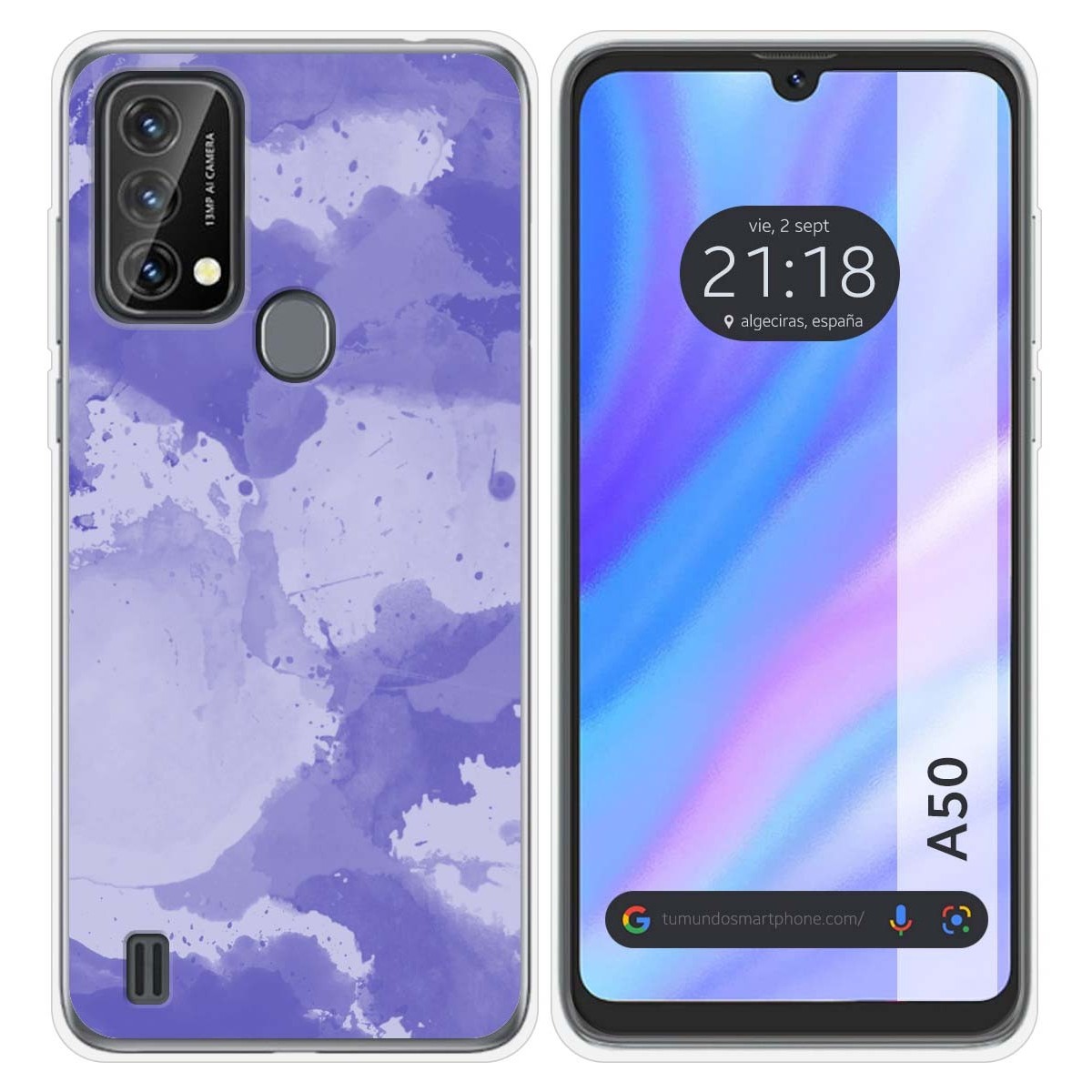 Funda Silicona Transparente para Blackview A50 diseño Acuarela 01 Dibujos