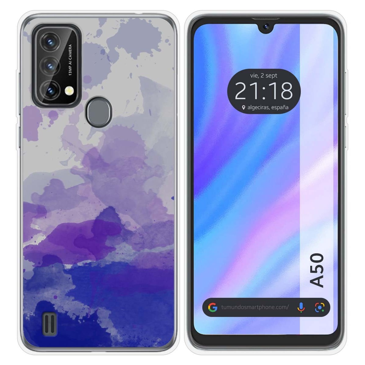 Funda Silicona Transparente para Blackview A50 diseño Acuarela 09 Dibujos