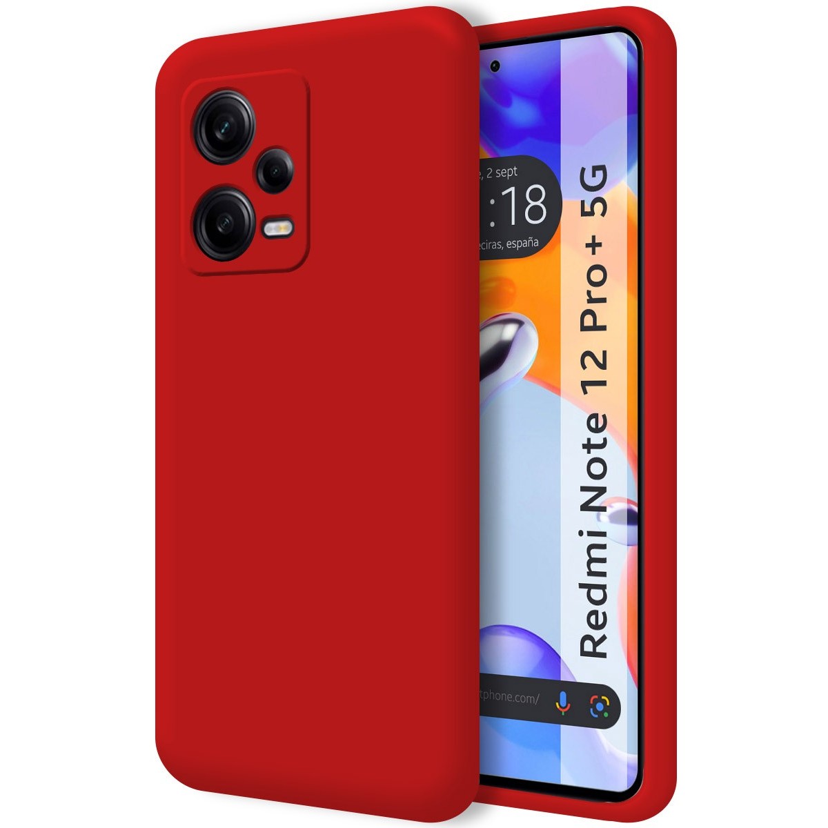 Funda Silicona Líquida Ultra Suave para Xiaomi Redmi Note 12 Pro+ Plus 5G  Roja