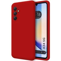 Funda Silicona Líquida Ultra Suave para Samsung Galaxy A34 5G color Roja