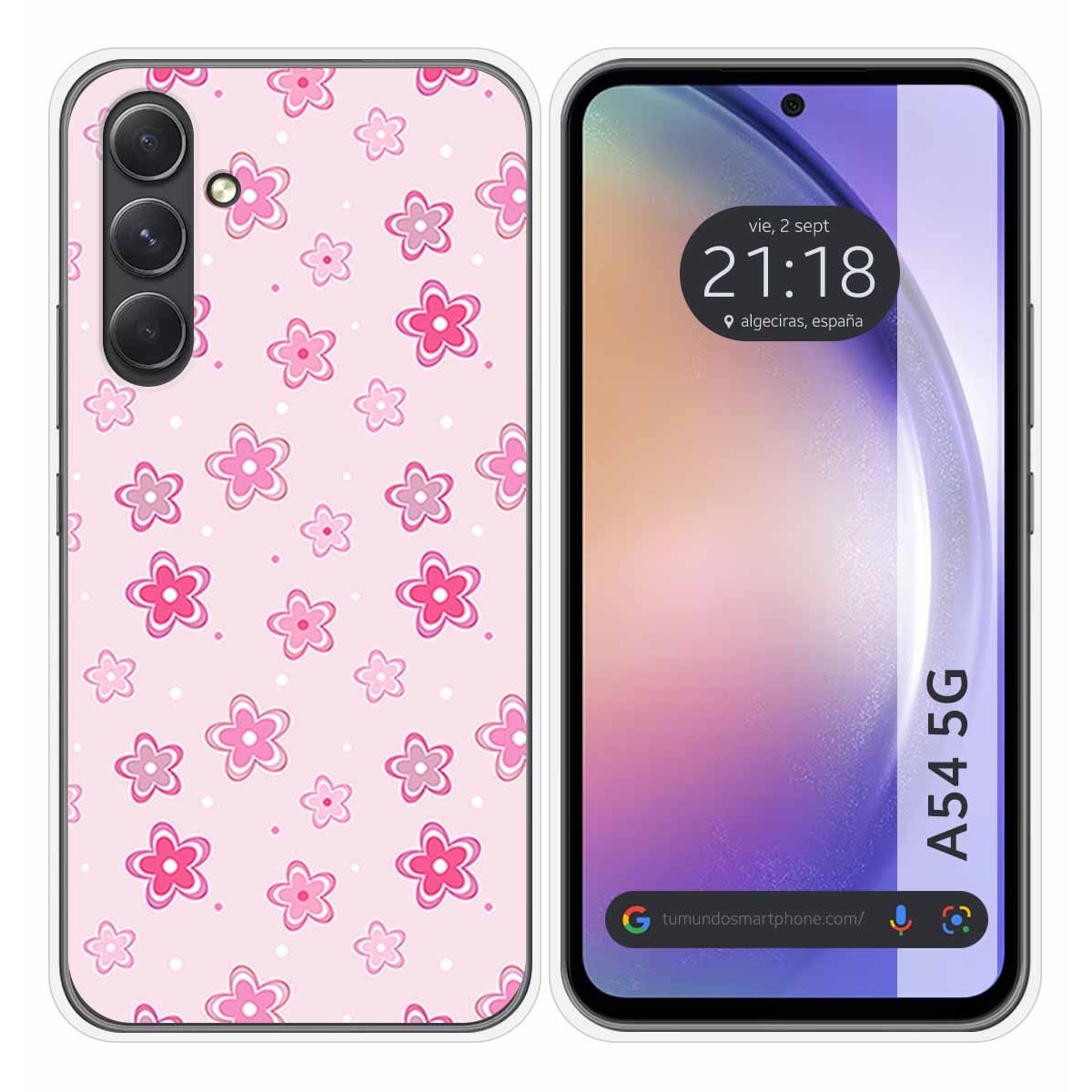 Funda Silicona Logo Samsung A54 Rosa