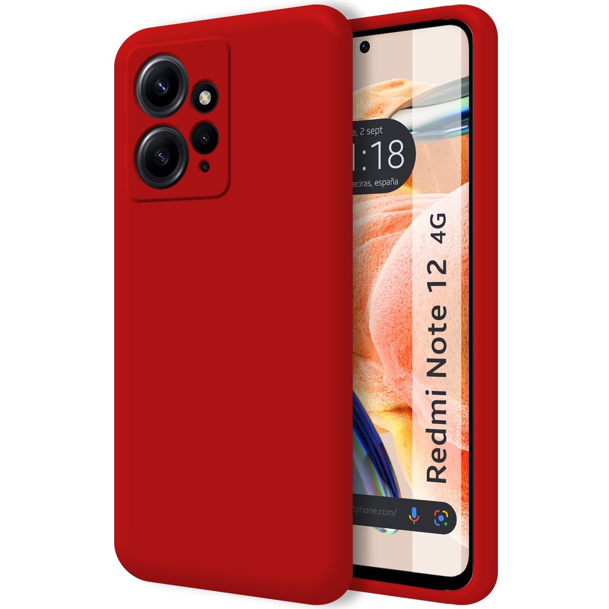 Funda Silicona Líquida Ultra Suave Xiaomi Redmi 12 Color Negro con