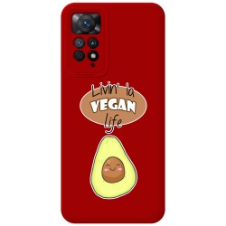 Funda Silicona Líquida Roja compatible con Xiaomi Redmi Note 12 Pro 4G diseño Vegan Life Dibujos