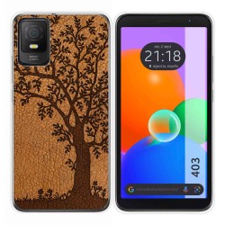 Funda Silicona para TCL 403 diseño Cuero 03 Dibujos