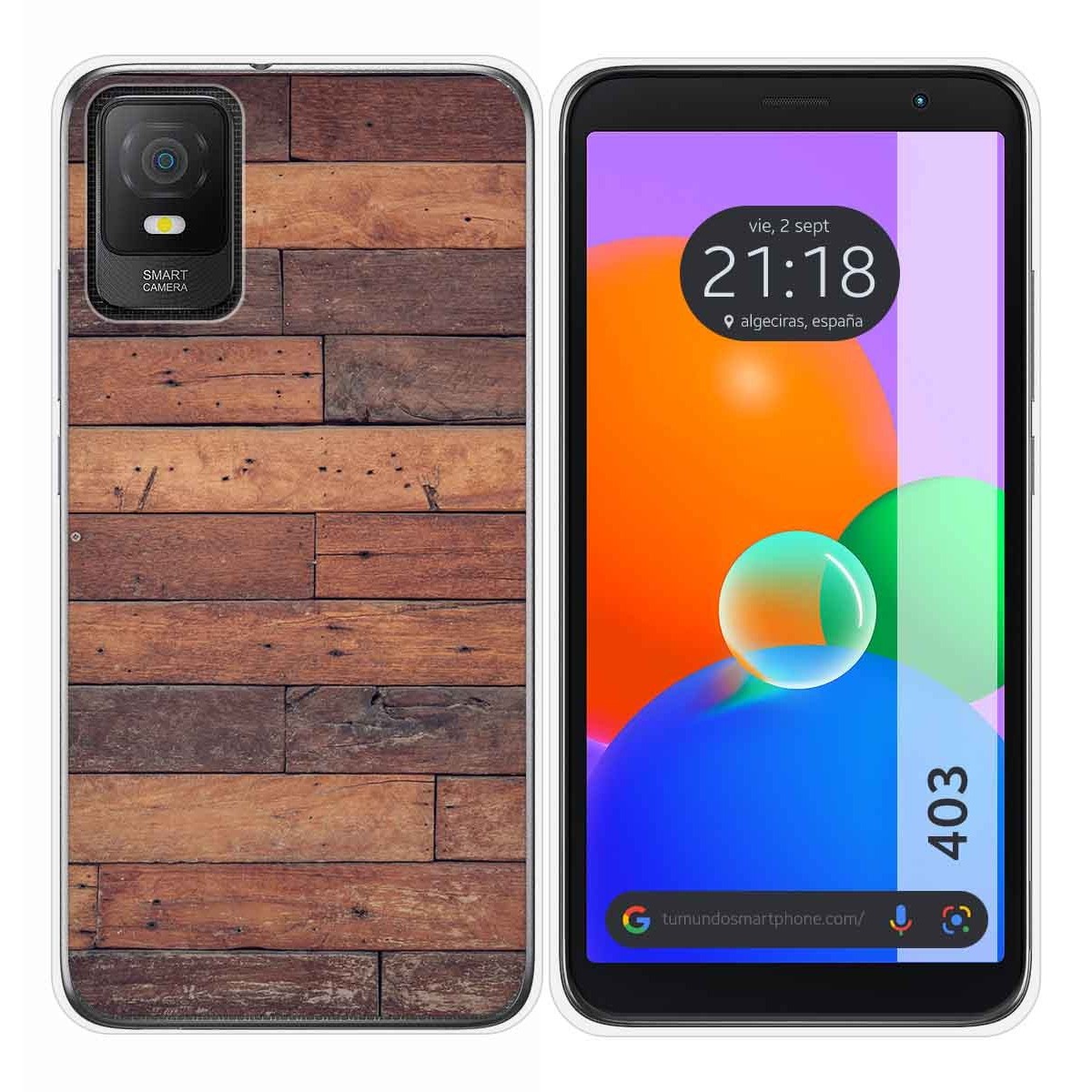 Funda Silicona para TCL 403 diseño Madera 03 Dibujos