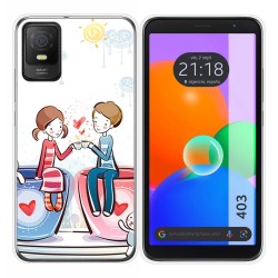 Funda Silicona para TCL 403 diseño Café Dibujos