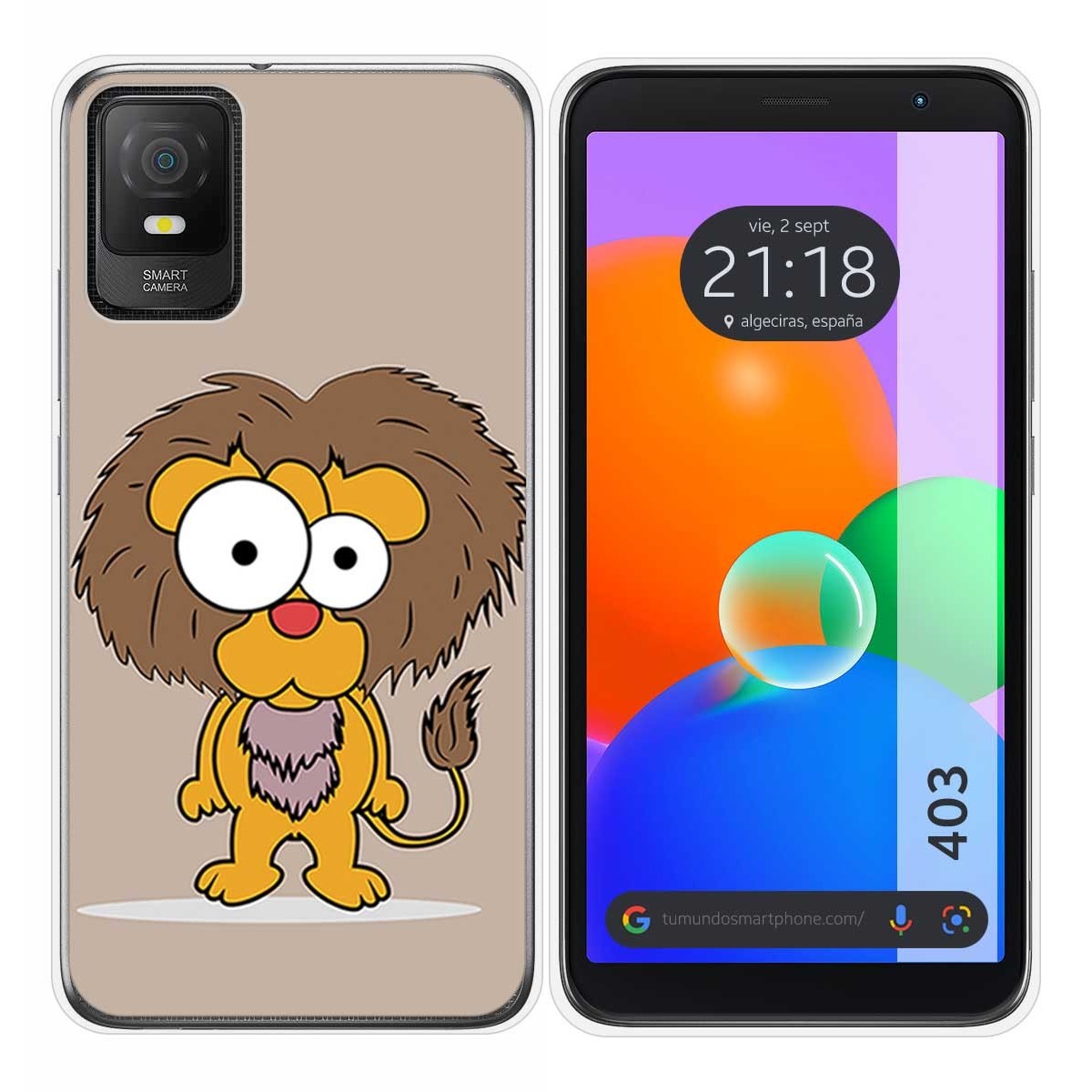 Funda Silicona para TCL 403 diseño Leon Dibujos