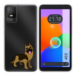 Funda Silicona Transparente para TCL 403 diseño Perros 03 Dibujos