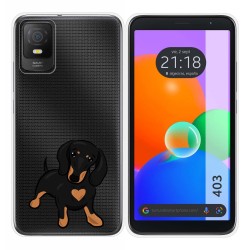 Funda Silicona Transparente para TCL 403 diseño Perros 04 Dibujos