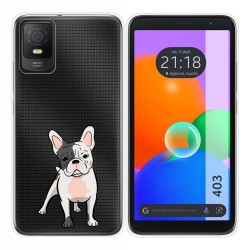 Funda Silicona Transparente para TCL 403 diseño Perros 06 Dibujos