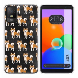 Funda Silicona Transparente para TCL 403 diseño Perros 08 Dibujos