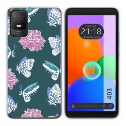 Funda Silicona Transparente para TCL 403 diseño Flores 10 Dibujos