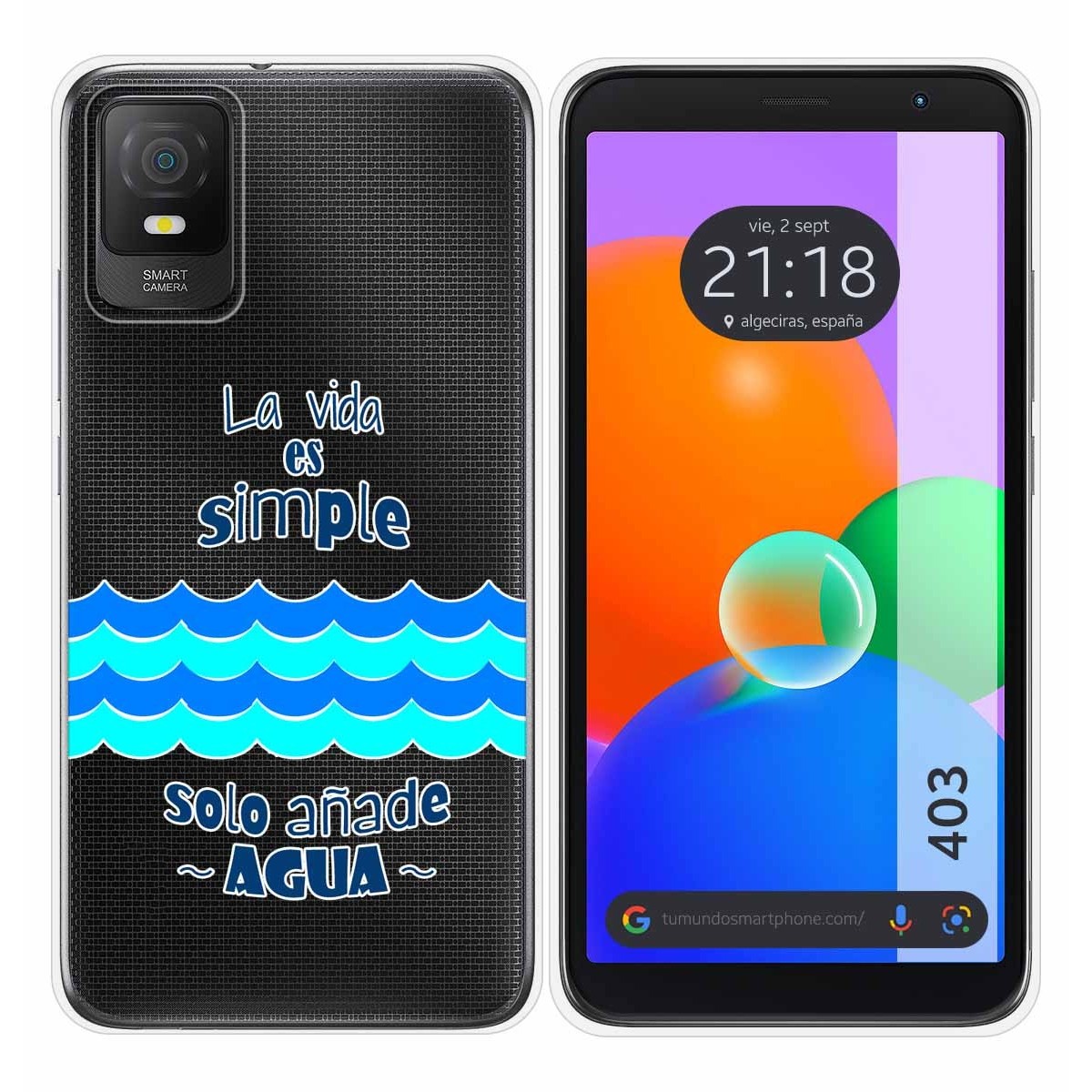 Funda Silicona Transparente para TCL 403 diseño Agua Dibujos