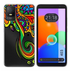 Funda Silicona Transparente para TCL 403 diseño Colores Dibujos