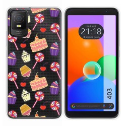 Funda Silicona Transparente para TCL 403 diseño Dulces 01 Dibujos