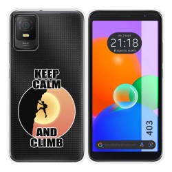 Funda Silicona Transparente para TCL 403 diseño Hombre Escalada Dibujos