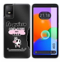 Funda Silicona Transparente para TCL 403 diseño Vaca Dibujos