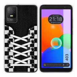 Funda Silicona Transparente para TCL 403 diseño Zapatillas 03 Dibujos