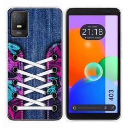 Funda Silicona Transparente para TCL 403 diseño Zapatillas 06 Dibujos