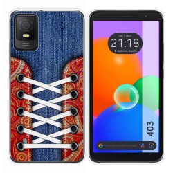 Funda Silicona Transparente para TCL 403 diseño Zapatillas 11 Dibujos