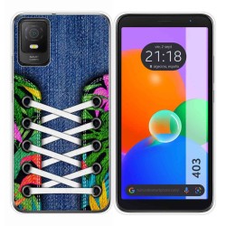 Funda Silicona Transparente para TCL 403 diseño Zapatillas 13 Dibujos