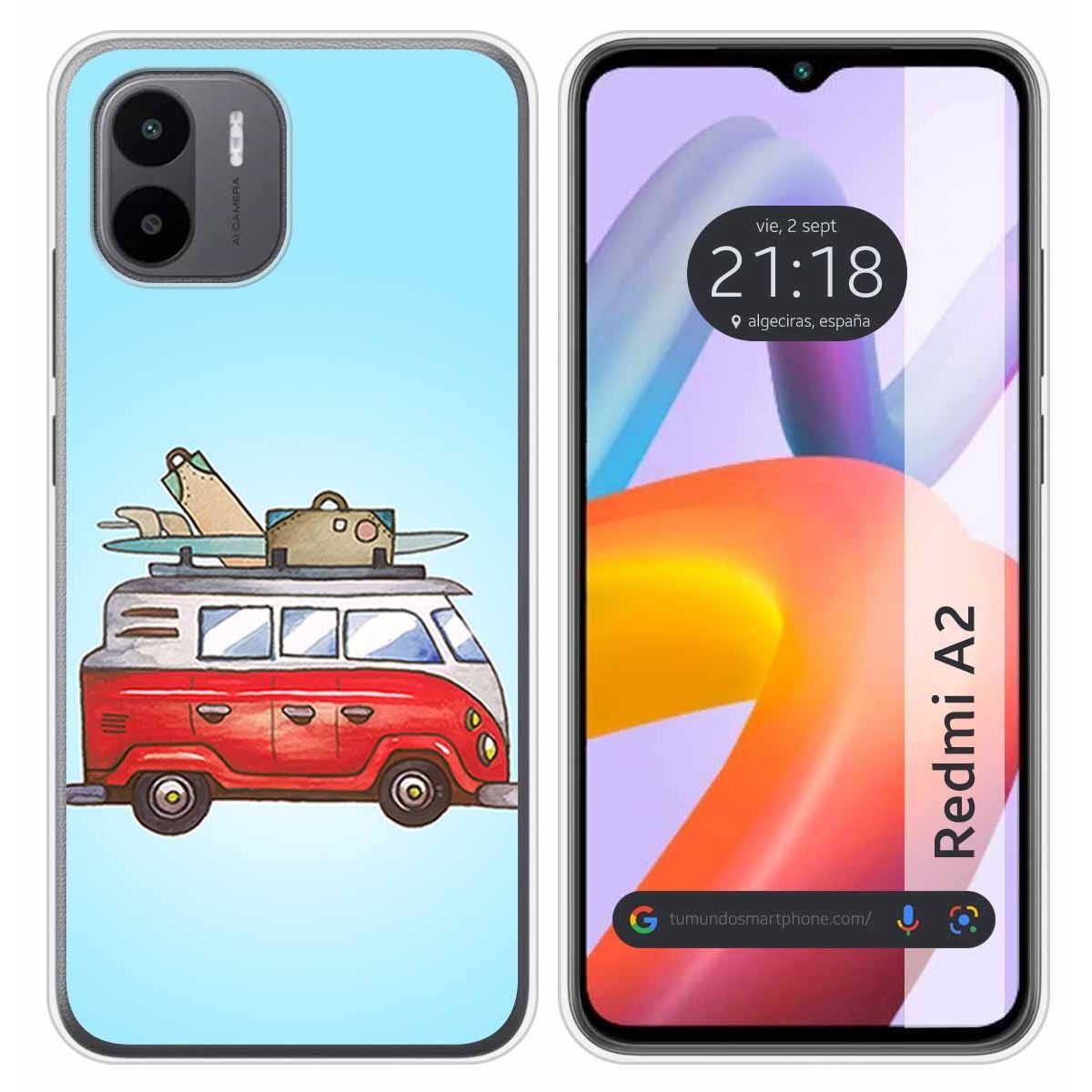 Funda Silicona compatible con Xiaomi Redmi A2 diseño Furgoneta Dibujos