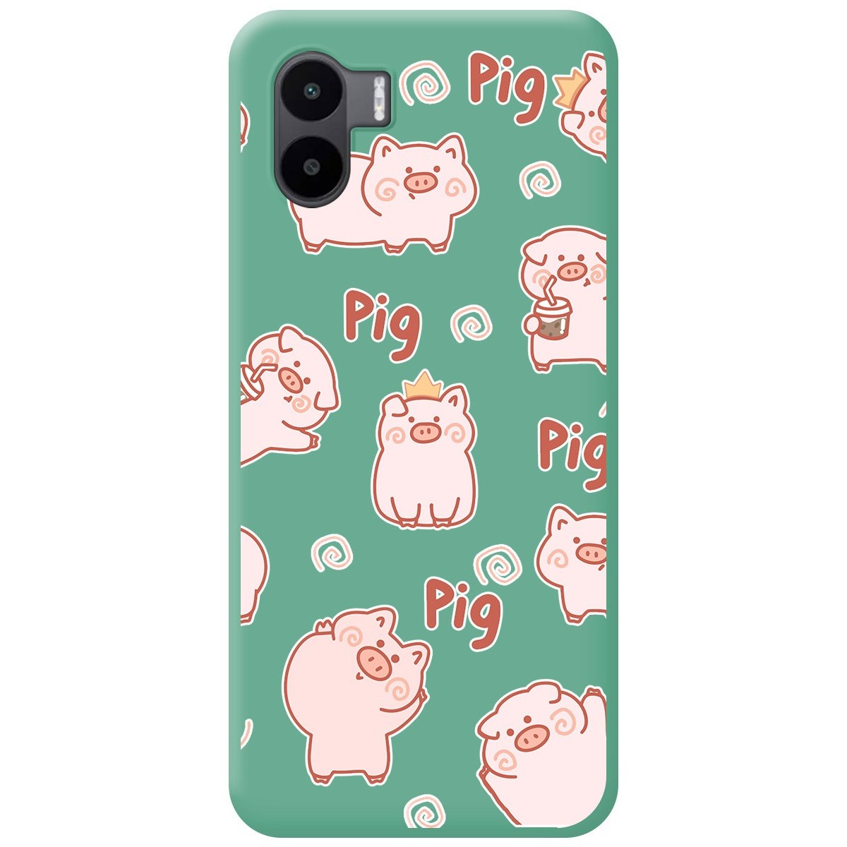 Funda Silicona Líquida Verde compatible con Xiaomi Redmi A2 diseño Cerdos Dibujos