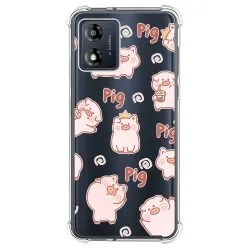 Funda Silicona Antigolpes para Motorola Moto E13 diseño Cerdos Dibujos