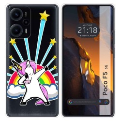 Funda Silicona Transparente para Xiaomi Redmi 12 5G diseño Unicornio Dibujos