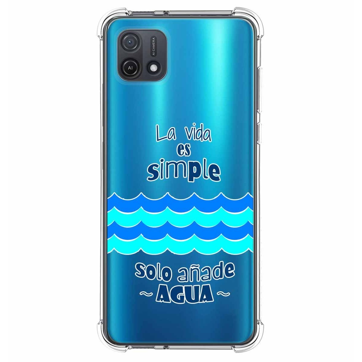 Funda Silicona Antigolpes para Oppo A16K diseño Agua Dibujos