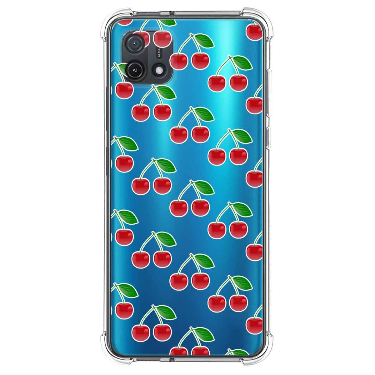 Funda Silicona Antigolpes para Oppo A16K diseño Cerezas Dibujos