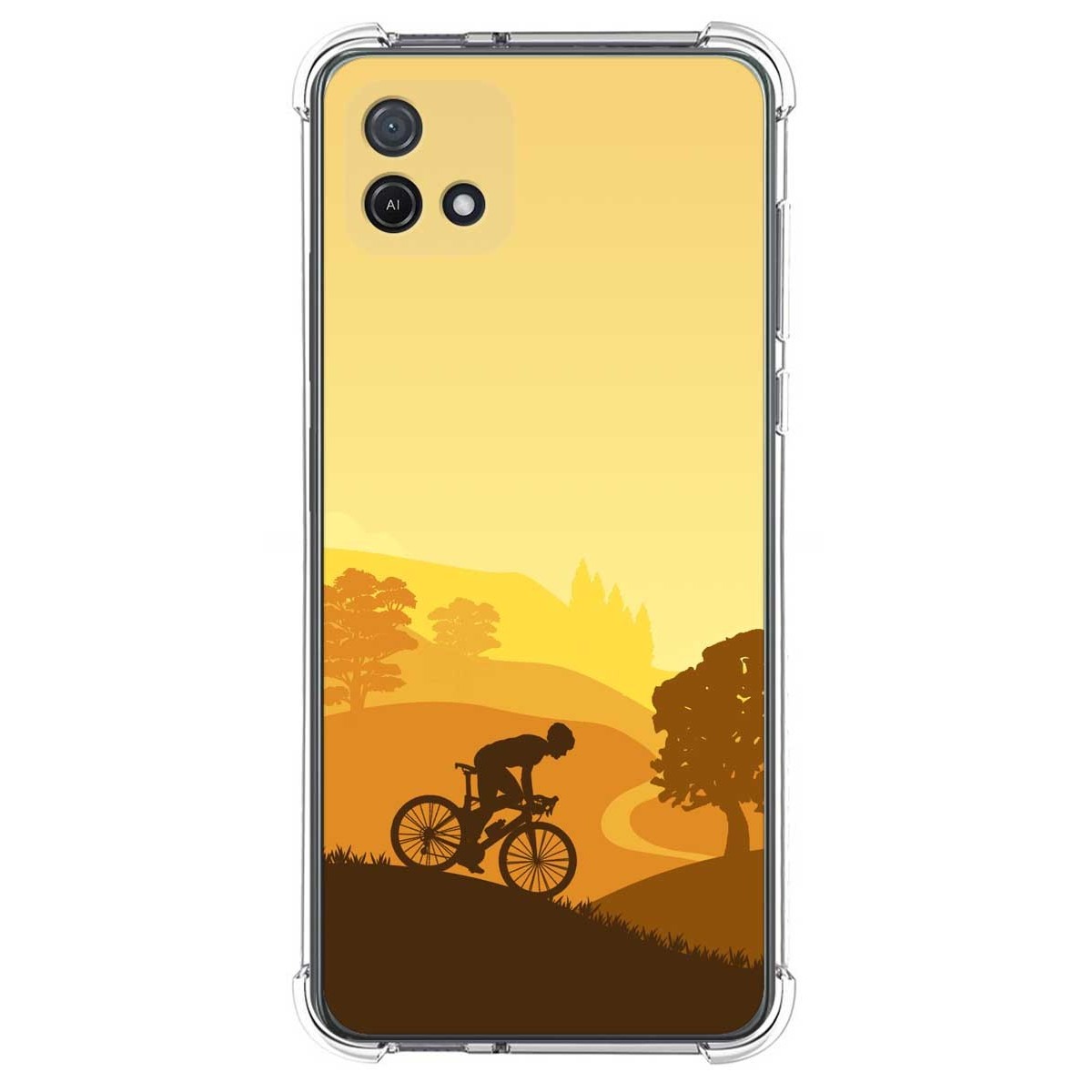 Funda Silicona Antigolpes para Oppo A16K diseño Ciclista Dibujos