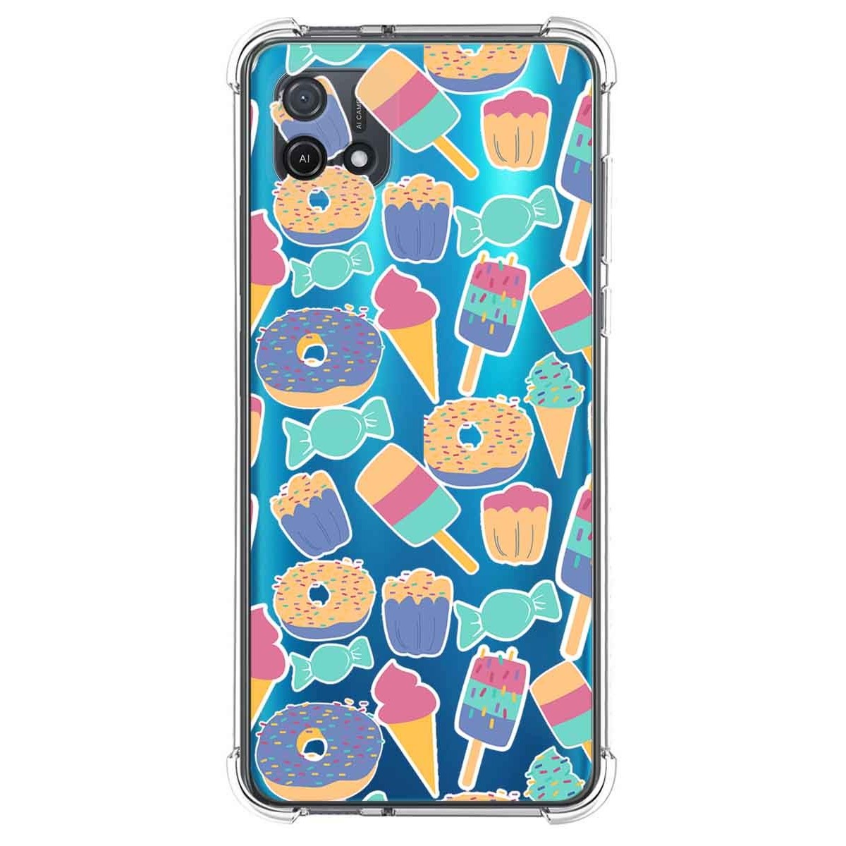 Funda Silicona Antigolpes para Oppo A16K diseño Dulces 02 Dibujos