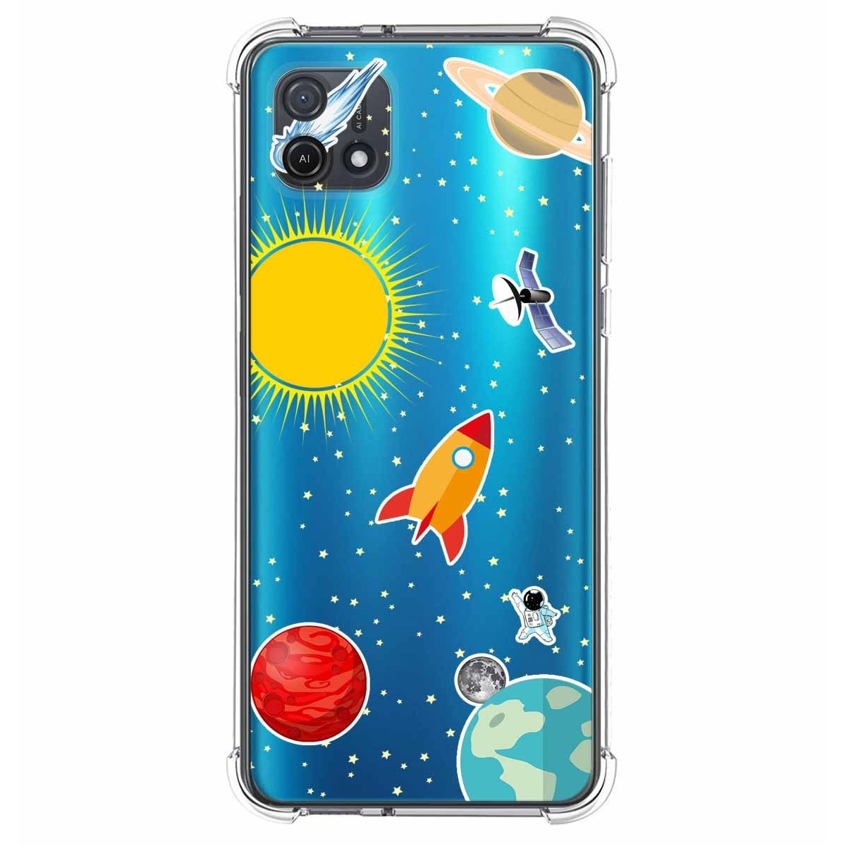 Funda Silicona Antigolpes para Oppo A16K diseño Espacio Dibujos